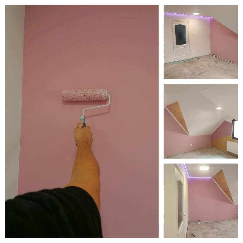 Painting wall in different colors,